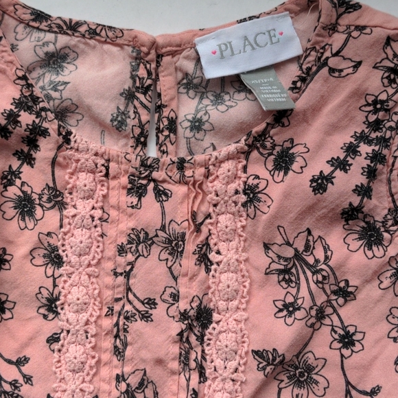 XS 4T Pink Floral Onesie Short Childrens Place - Picture 3 of 10